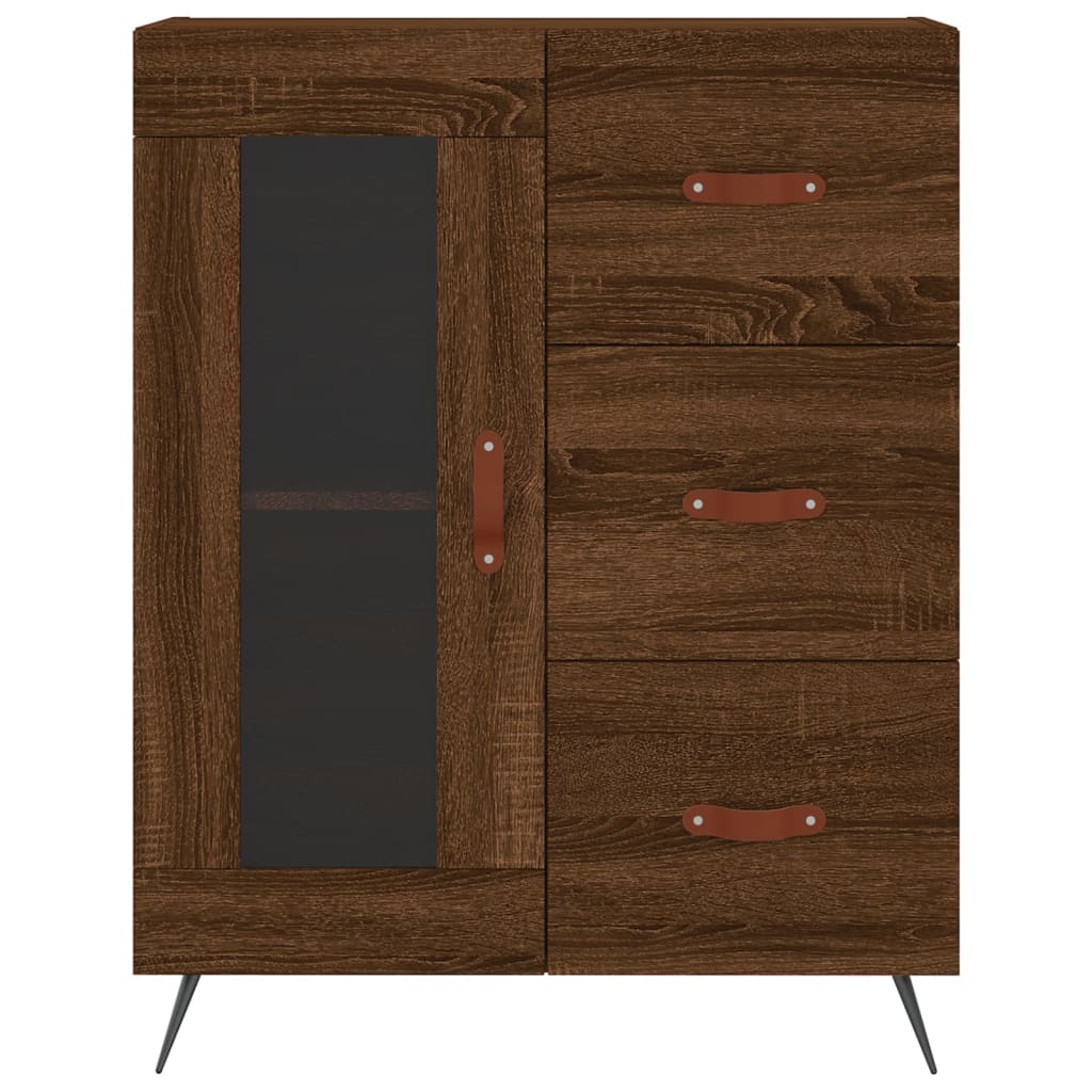 Image Buffet haut Chêne marron 69,5x34x180 cm Bois d'ingénierie | Xios Store SNC vidaXL Xios Store SNC