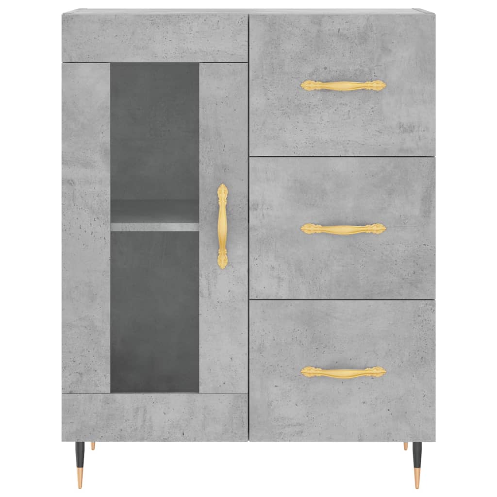 Image Buffet haut Gris béton 69,5x34x180 cm Bois d'ingénierie | Xios Store SNC vidaXL Xios Store SNC