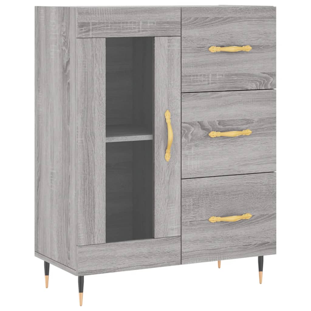 Image Buffet haut Sonoma gris 69,5x34x180 cm Bois d'ingénierie | Xios Store SNC vidaXL Xios Store SNC