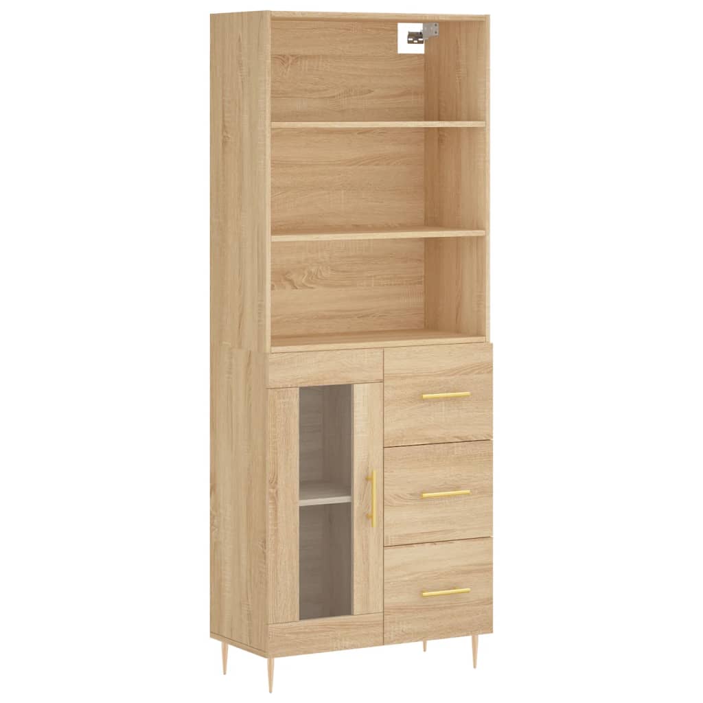 Image Buffet haut Chêne sonoma 69,5x34x180 cm Bois d'ingénierie | Xios Store SNC vidaXL Xios Store SNC