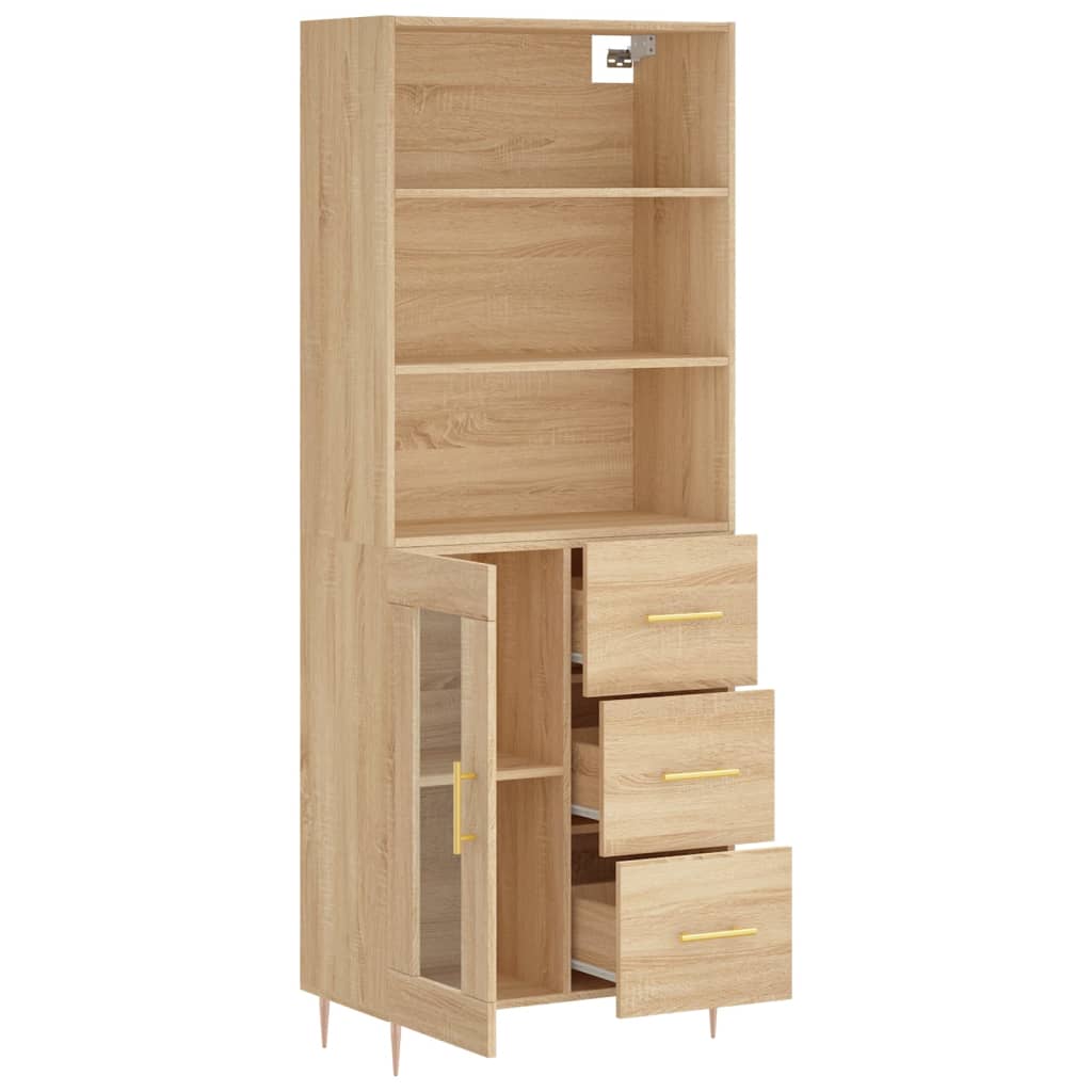 Image Buffet haut Chêne sonoma 69,5x34x180 cm Bois d'ingénierie | Xios Store SNC vidaXL Xios Store SNC