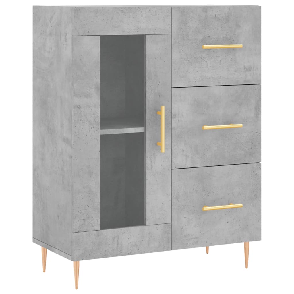 Image Buffet haut Gris béton 69,5x34x180 cm Bois d'ingénierie | Xios Store SNC vidaXL Xios Store SNC