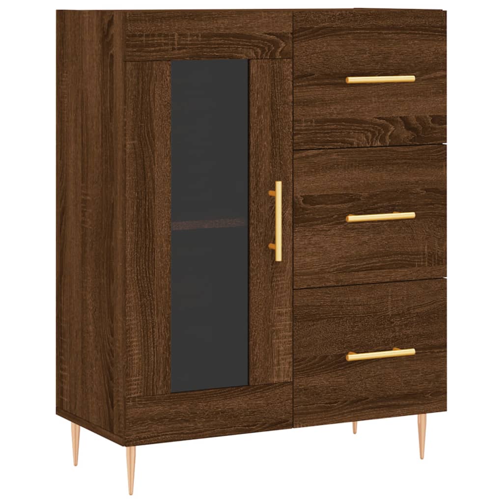 Image Buffet haut Chêne marron 69,5x34x180 cm Bois d'ingénierie | Xios Store SNC vidaXL Xios Store SNC