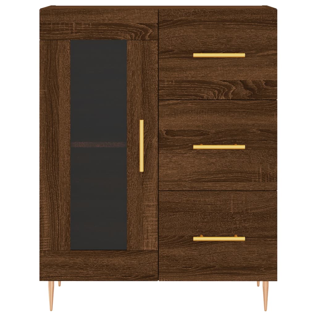 Image Buffet haut Chêne marron 69,5x34x180 cm Bois d'ingénierie | Xios Store SNC vidaXL Xios Store SNC