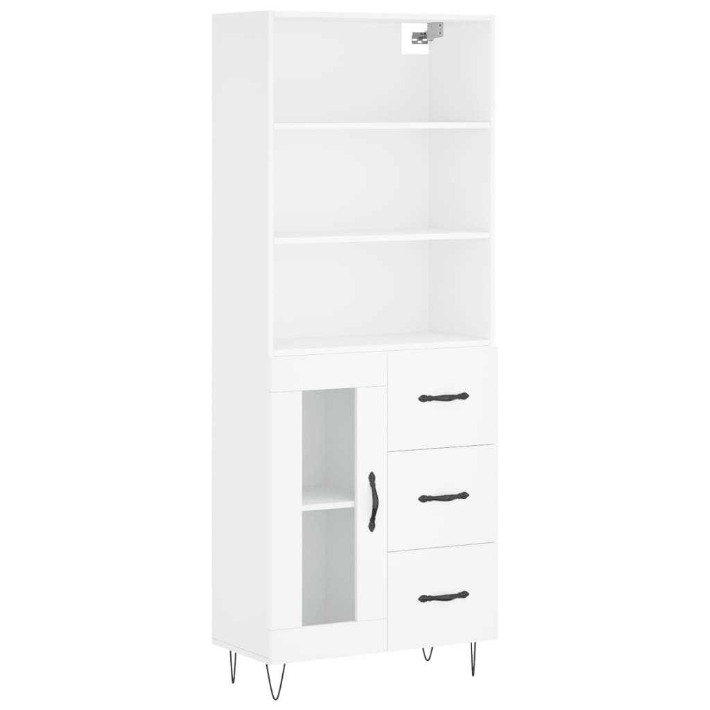 Image Buffet haut Blanc 69,5x34x180 cm Bois d'ingénierie | Xios Store SNC vidaXL Xios Store SNC