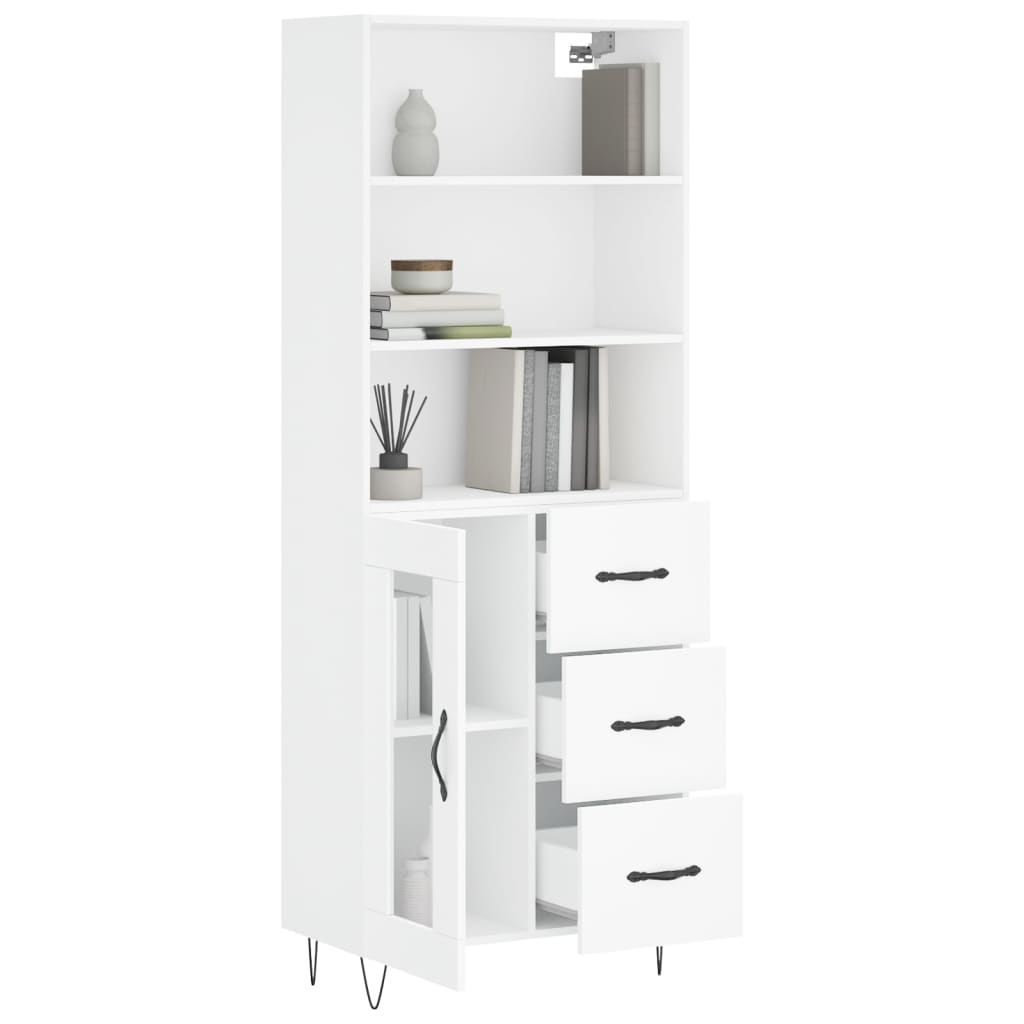 Image Buffet haut Blanc 69,5x34x180 cm Bois d'ingénierie | Xios Store SNC vidaXL Xios Store SNC