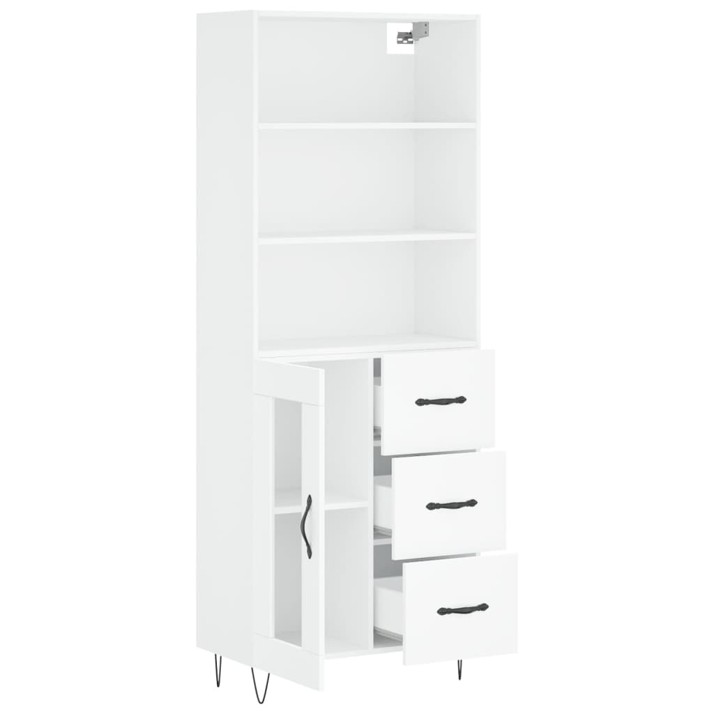 Image Buffet haut Blanc 69,5x34x180 cm Bois d'ingénierie | Xios Store SNC vidaXL Xios Store SNC