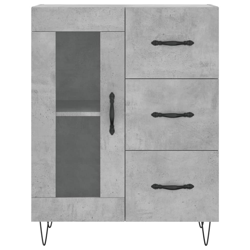 Image Buffet haut Gris béton 69,5x34x180 cm Bois d'ingénierie | Xios Store SNC vidaXL Xios Store SNC