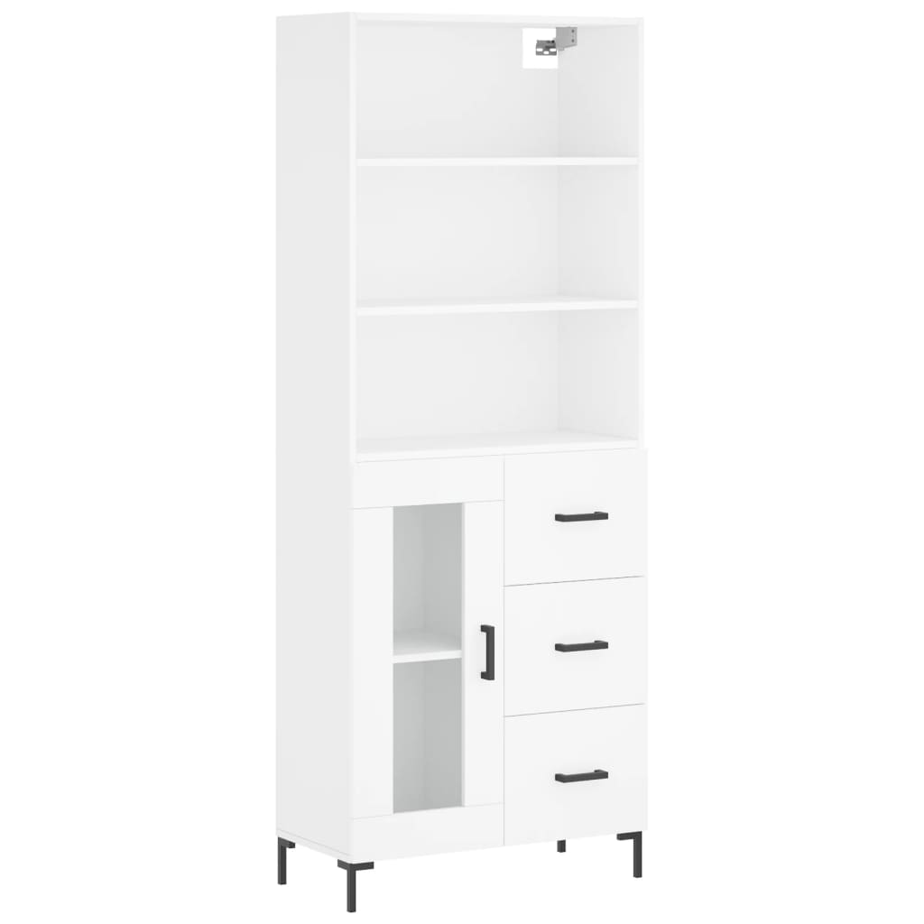 Image Buffet haut Blanc 69,5x34x180 cm Bois d'ingénierie | Xios Store SNC vidaXL Xios Store SNC