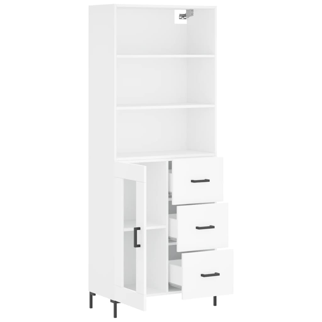 Image Buffet haut Blanc 69,5x34x180 cm Bois d'ingénierie | Xios Store SNC vidaXL Xios Store SNC