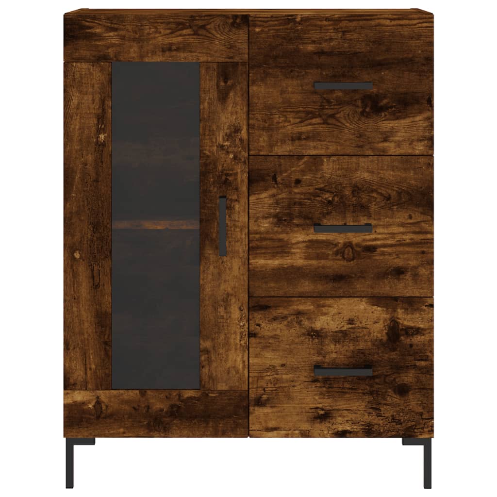 Image Buffet haut Chêne fumé 69,5x34x180 cm Bois d'ingénierie | Xios Store SNC vidaXL Xios Store SNC