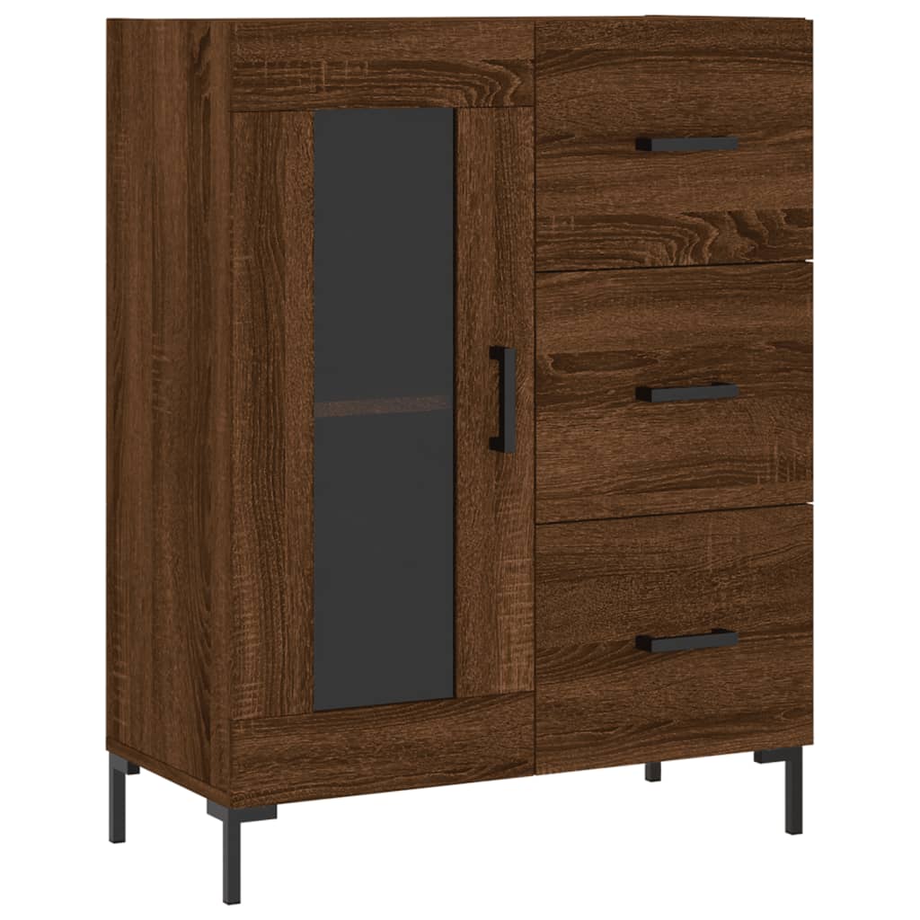 Image Buffet haut Chêne marron 69,5x34x180 cm Bois d'ingénierie | Xios Store SNC vidaXL Xios Store SNC