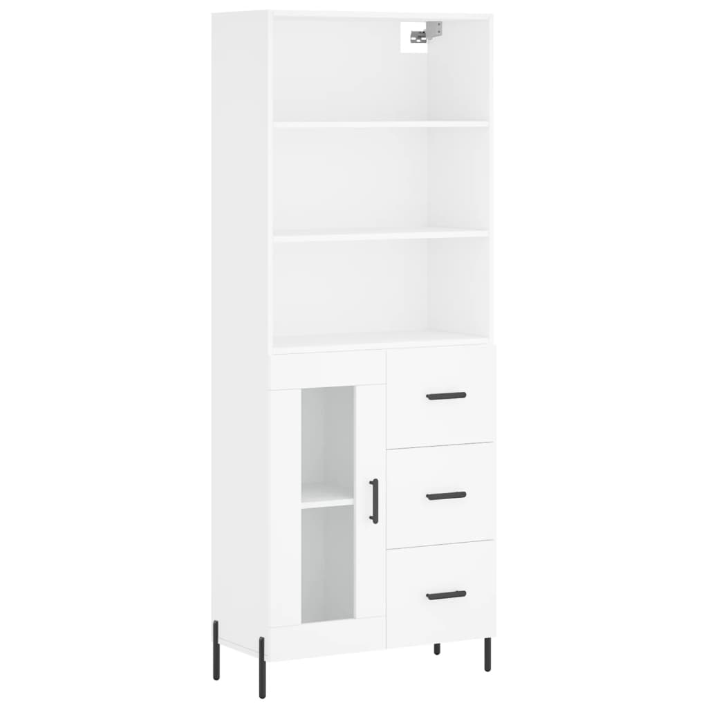 Image Buffet haut Blanc 69,5x34x180 cm Bois d'ingénierie | Xios Store SNC vidaXL Xios Store SNC