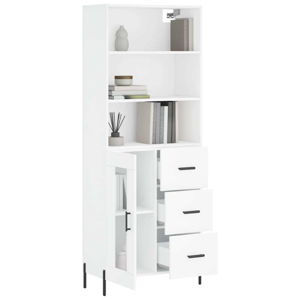 Image Buffet haut Blanc 69,5x34x180 cm Bois d'ingénierie | Xios Store SNC vidaXL Xios Store SNC