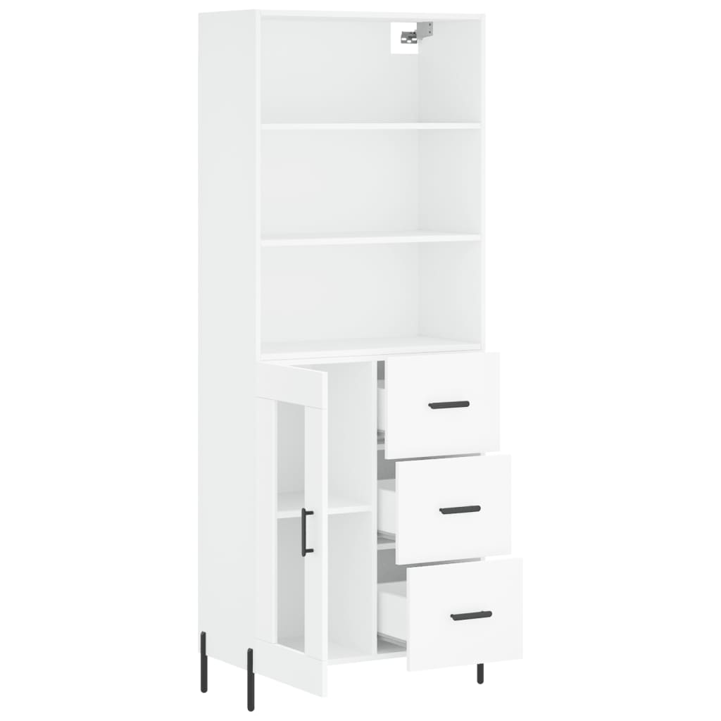 Image Buffet haut Blanc 69,5x34x180 cm Bois d'ingénierie | Xios Store SNC vidaXL Xios Store SNC