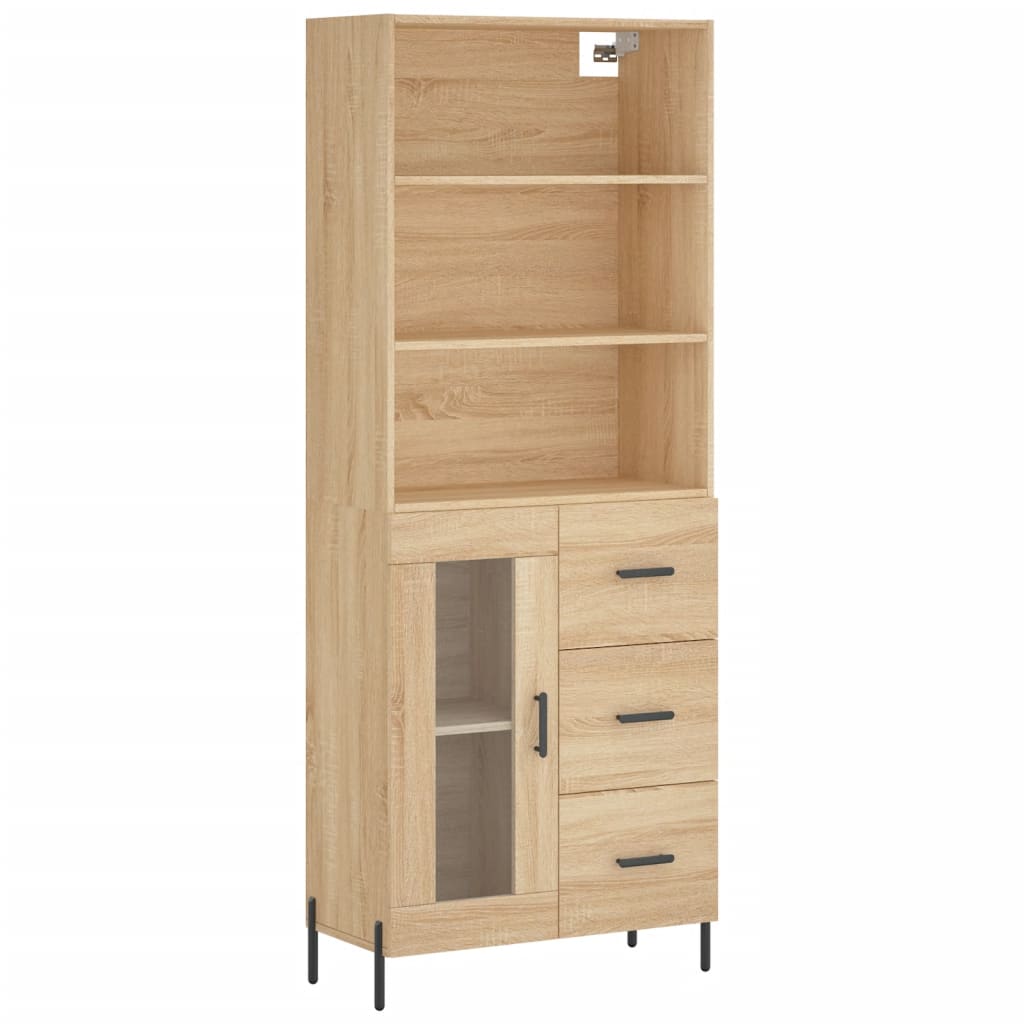 Image Buffet haut Chêne sonoma 69,5x34x180 cm Bois d'ingénierie | Xios Store SNC vidaXL Xios Store SNC