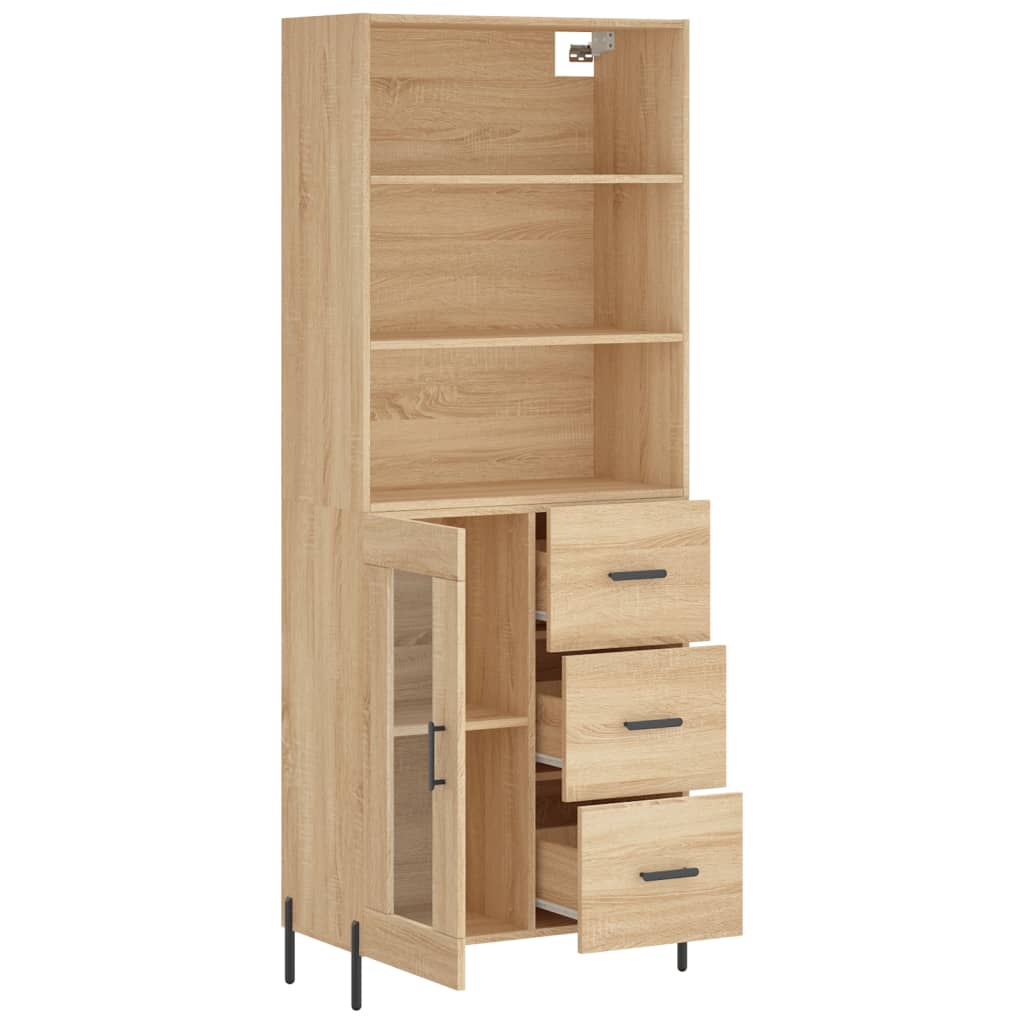 Image Buffet haut Chêne sonoma 69,5x34x180 cm Bois d'ingénierie | Xios Store SNC vidaXL Xios Store SNC