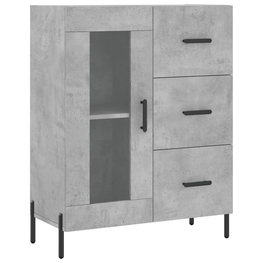 Image Buffet haut Gris béton 69,5x34x180 cm Bois d'ingénierie | Xios Store SNC vidaXL Xios Store SNC