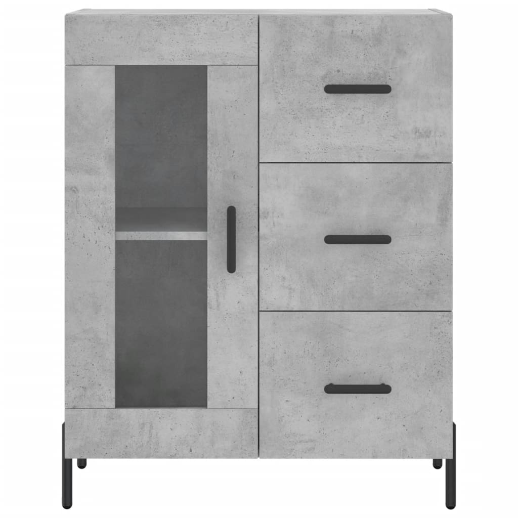 Image Buffet haut Gris béton 69,5x34x180 cm Bois d'ingénierie | Xios Store SNC vidaXL Xios Store SNC