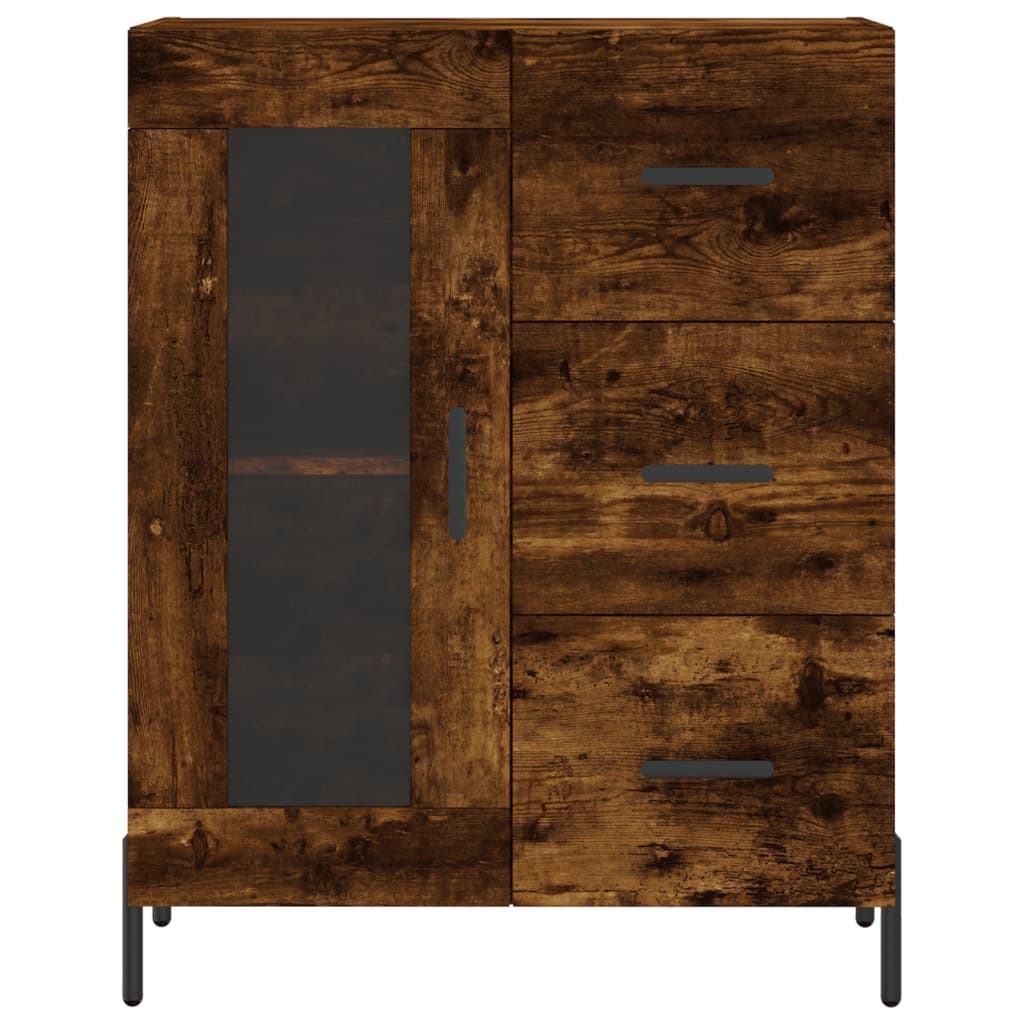 Image Buffet haut Chêne fumé 69,5x34x180 cm Bois d'ingénierie | Xios Store SNC vidaXL Xios Store SNC