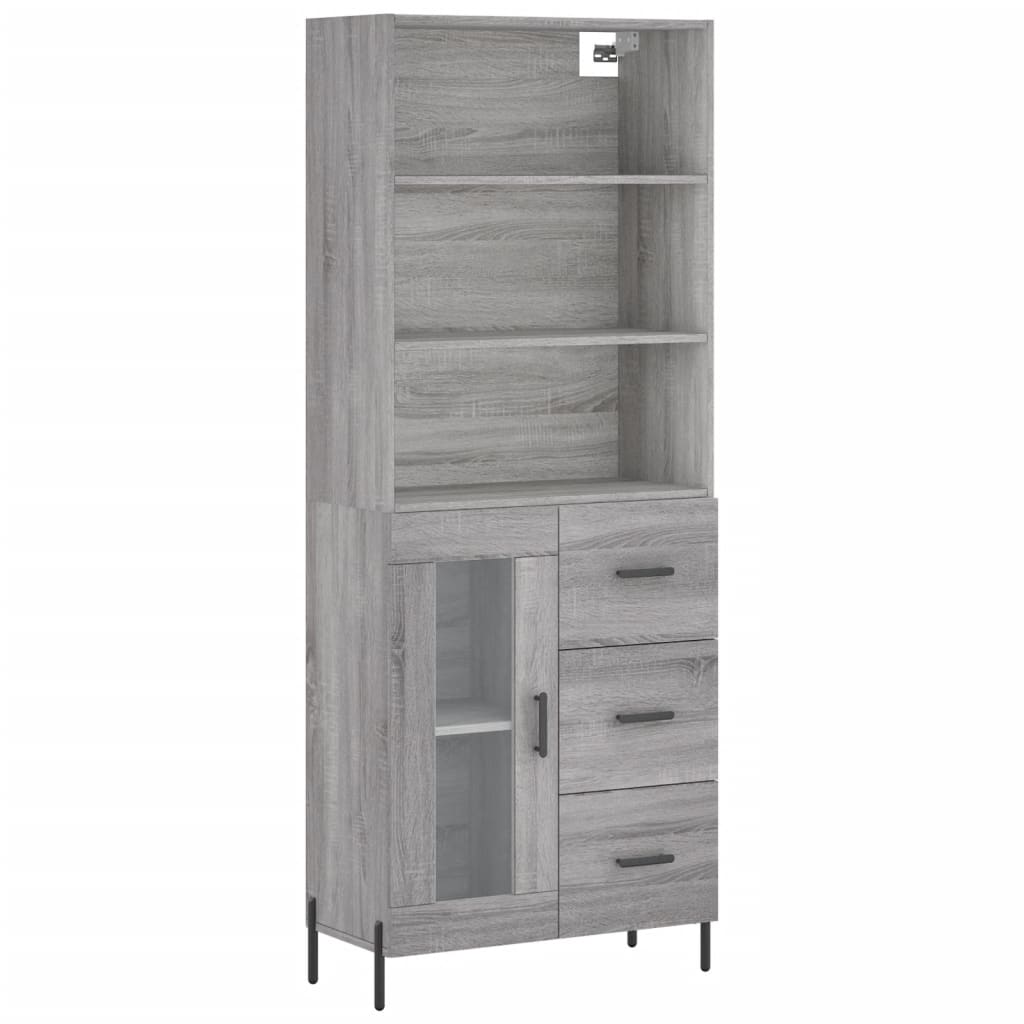 Image Buffet haut Sonoma gris 69,5x34x180 cm Bois d'ingénierie | Xios Store SNC vidaXL Xios Store SNC