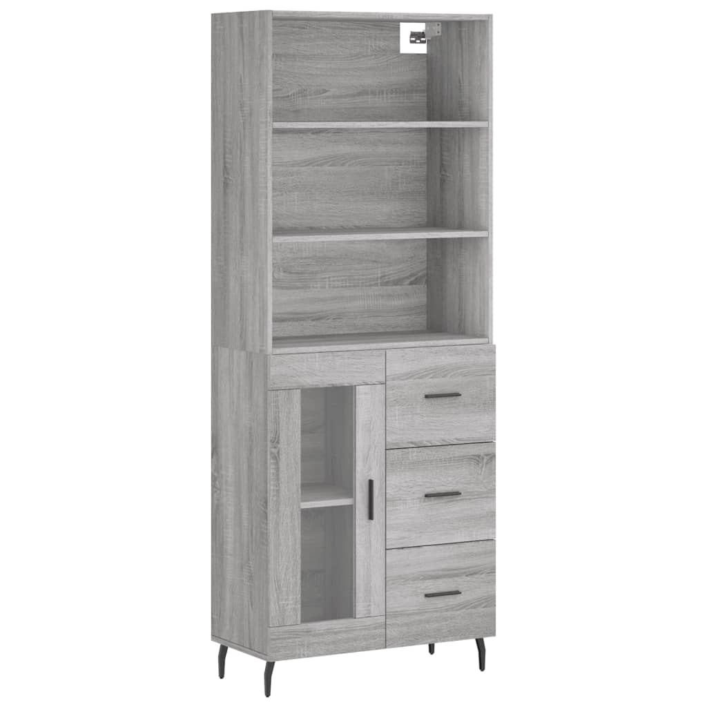 Image Buffet haut Sonoma gris 69,5x34x180 cm Bois d'ingénierie | Xios Store SNC vidaXL Xios Store SNC