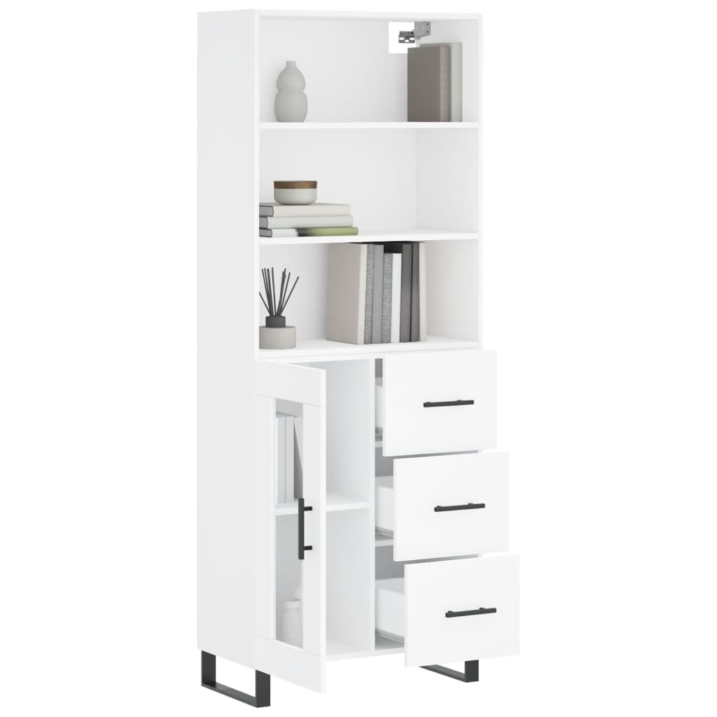 Image Buffet haut Blanc 69,5x34x180 cm Bois d'ingénierie | Xios Store SNC vidaXL Xios Store SNC