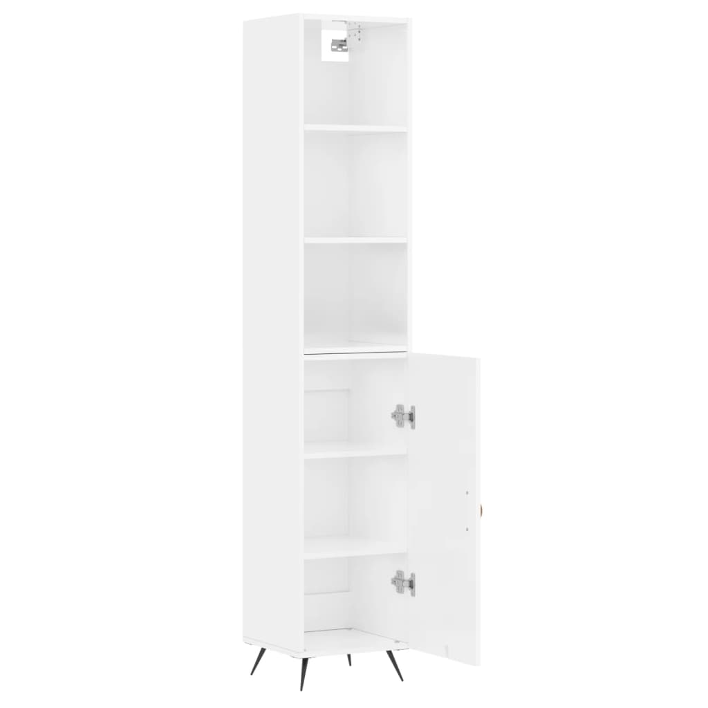 Image Buffet haut Blanc brillant 34,5x34x180 cm Bois d'ingénierie | Xios Store SNC vidaXL Xios Store SNC