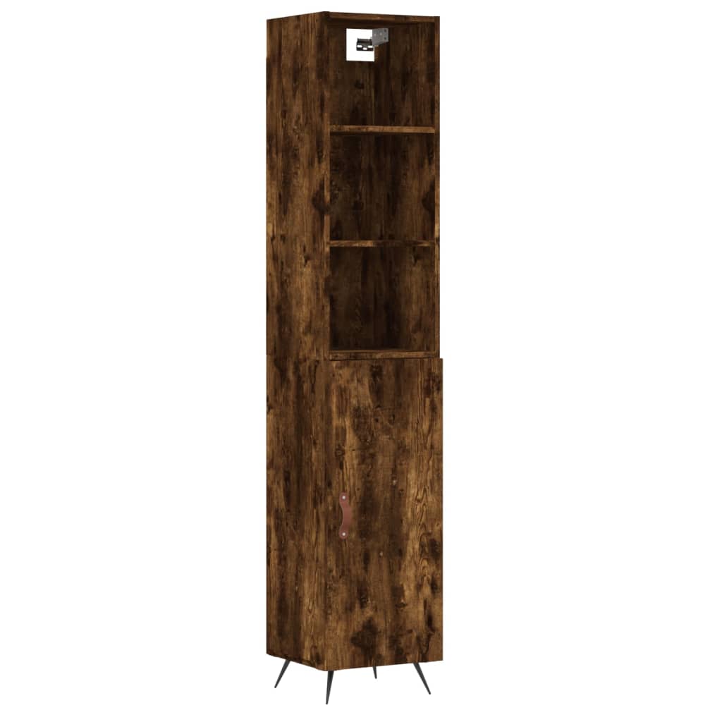 Image Buffet haut Chêne fumé 34,5x34x180 cm Bois d'ingénierie | Xios Store SNC vidaXL Xios Store SNC