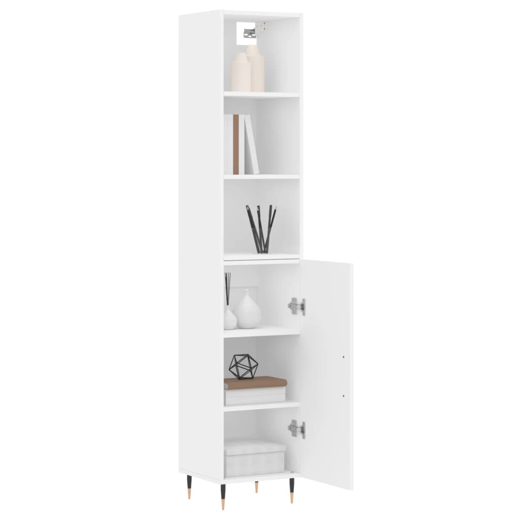 Image Buffet haut Blanc 34,5x34x180 cm Bois d'ingénierie | Xios Store SNC vidaXL Xios Store SNC