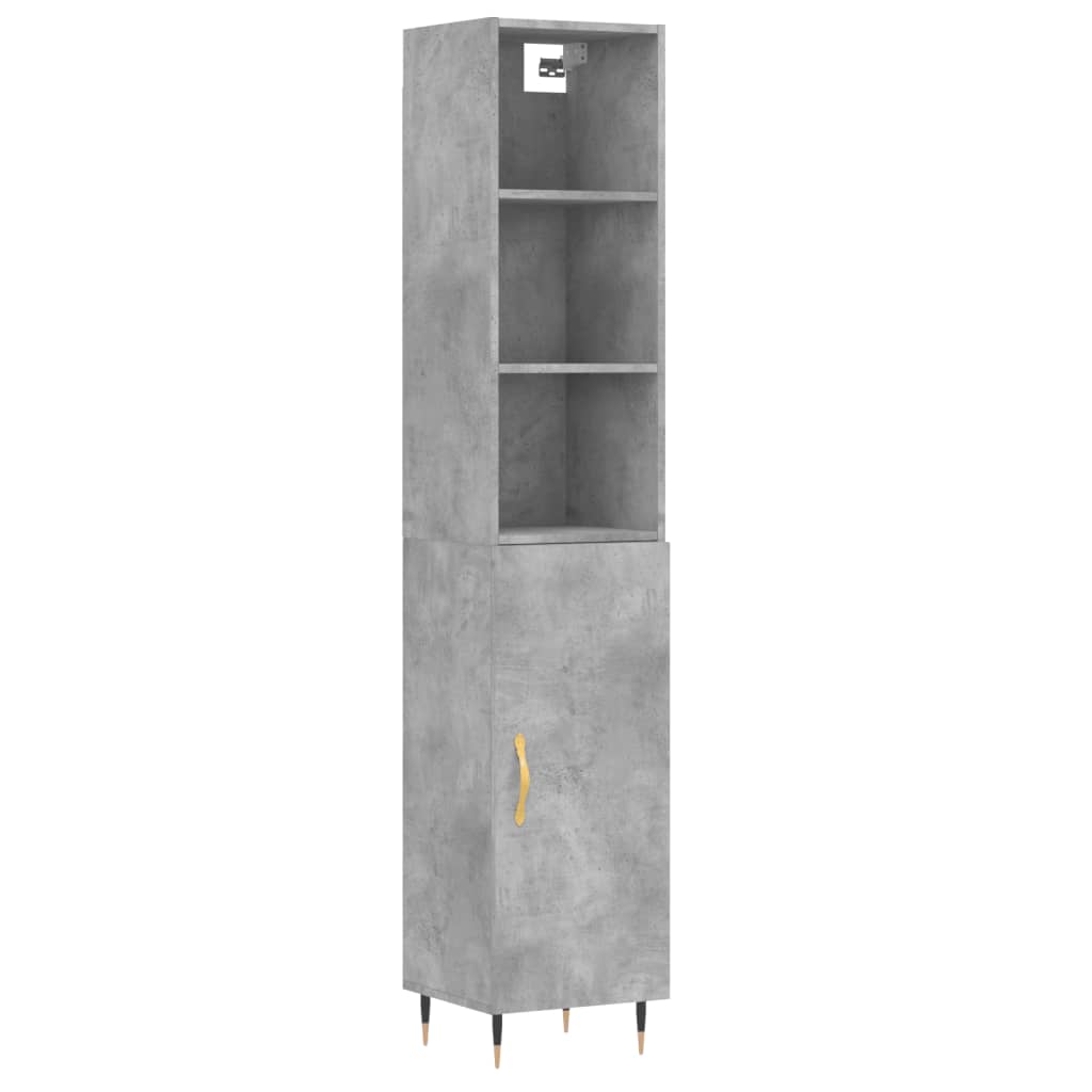 Image Buffet haut Gris béton 34,5x34x180 cm Bois d'ingénierie | Xios Store SNC vidaXL Xios Store SNC