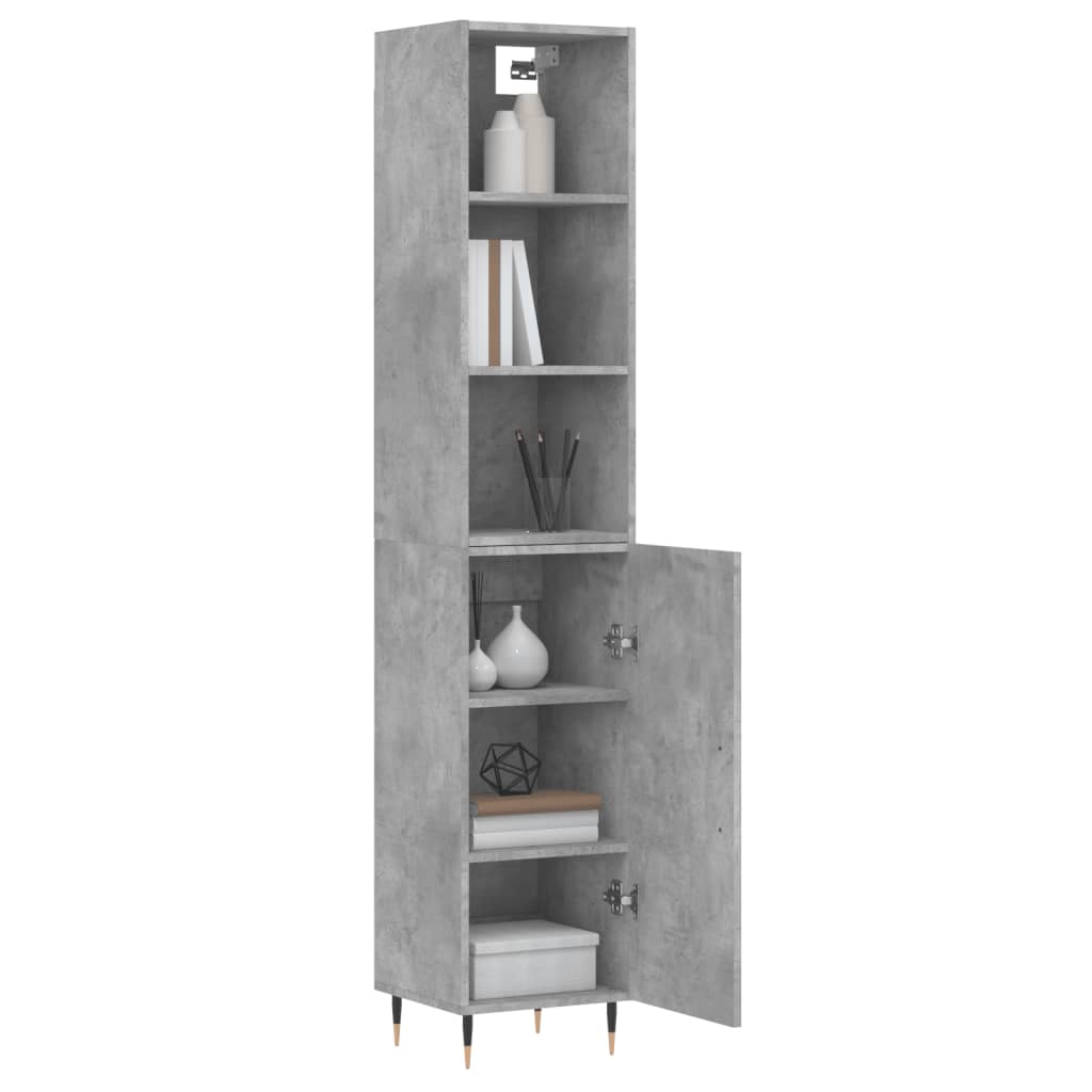 Image Buffet haut Gris béton 34,5x34x180 cm Bois d'ingénierie | Xios Store SNC vidaXL Xios Store SNC