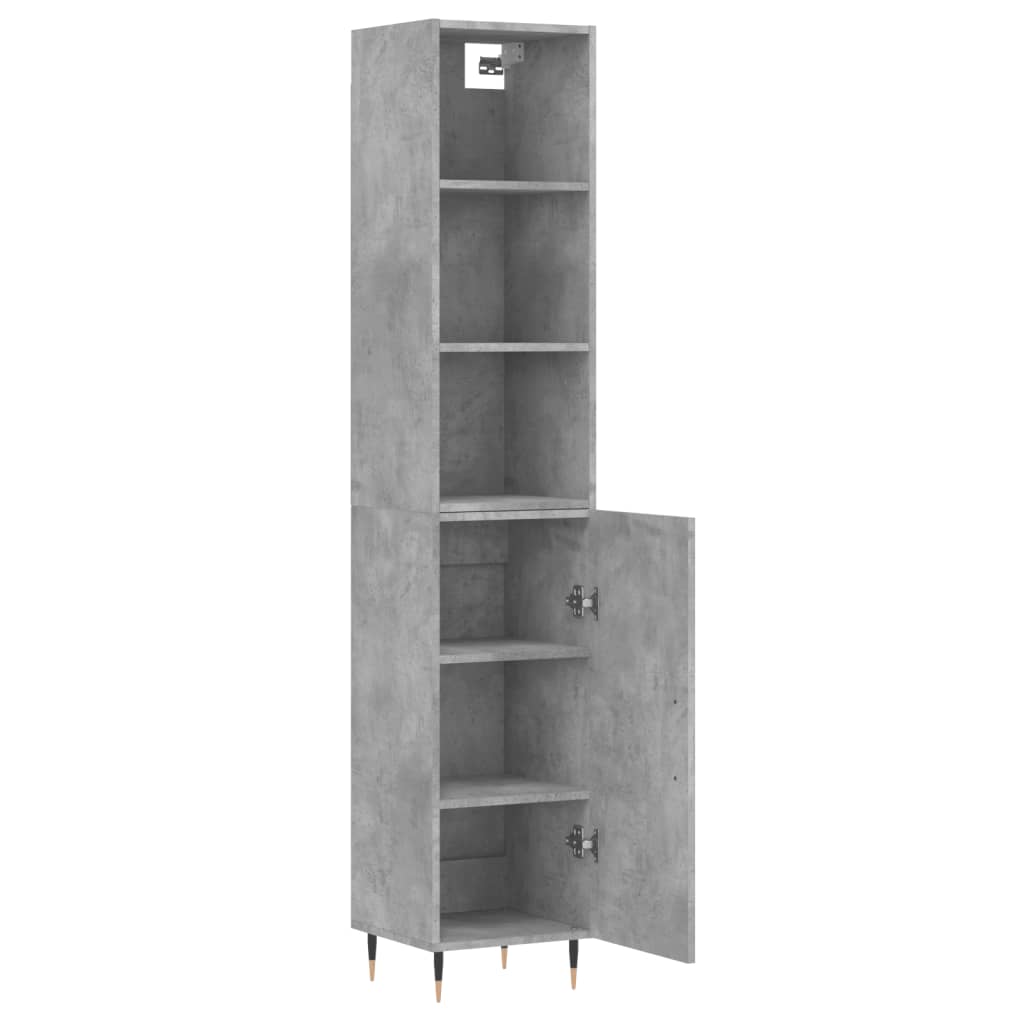 Image Buffet haut Gris béton 34,5x34x180 cm Bois d'ingénierie | Xios Store SNC vidaXL Xios Store SNC