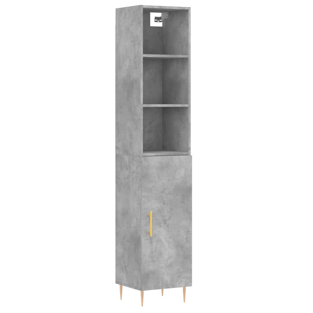 Image Buffet haut Gris béton 34,5x34x180 cm Bois d'ingénierie | Xios Store SNC vidaXL Xios Store SNC