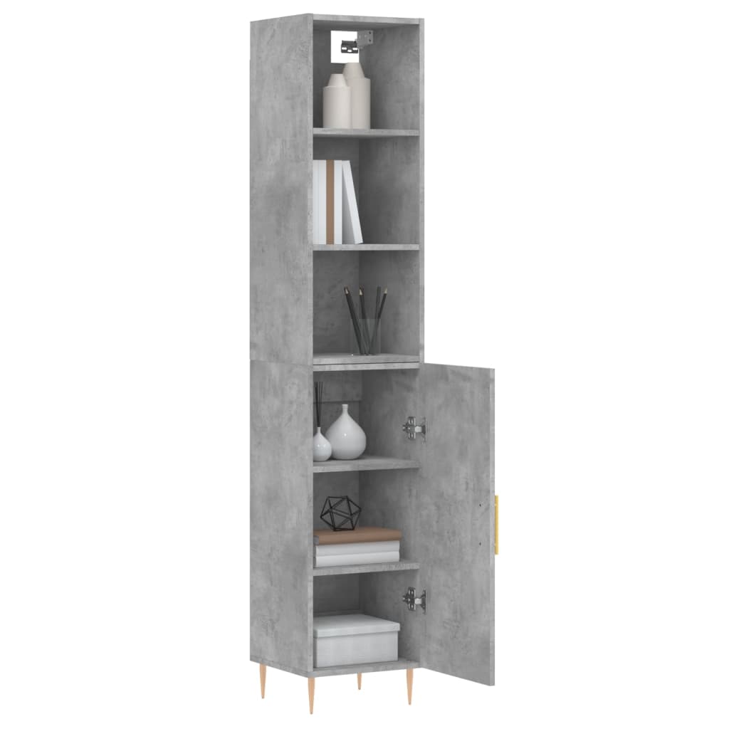 Image Buffet haut Gris béton 34,5x34x180 cm Bois d'ingénierie | Xios Store SNC vidaXL Xios Store SNC