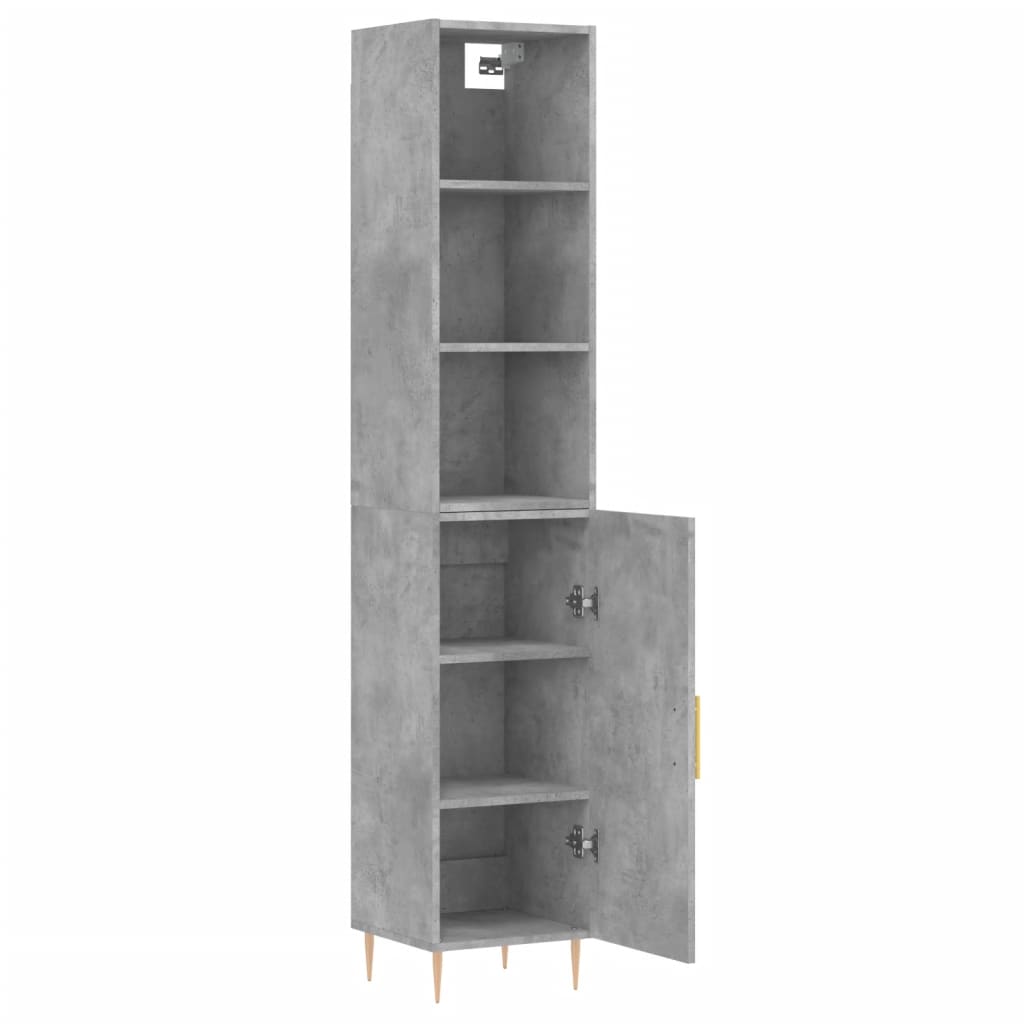 Image Buffet haut Gris béton 34,5x34x180 cm Bois d'ingénierie | Xios Store SNC vidaXL Xios Store SNC