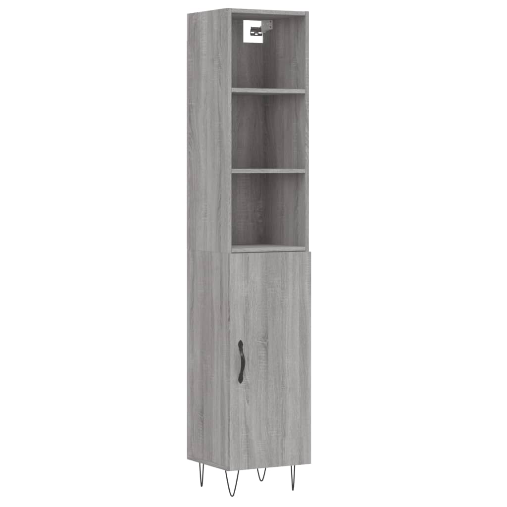 Image Buffet haut Sonoma gris 34,5x34x180 cm Bois d'ingénierie | Xios Store SNC vidaXL Xios Store SNC