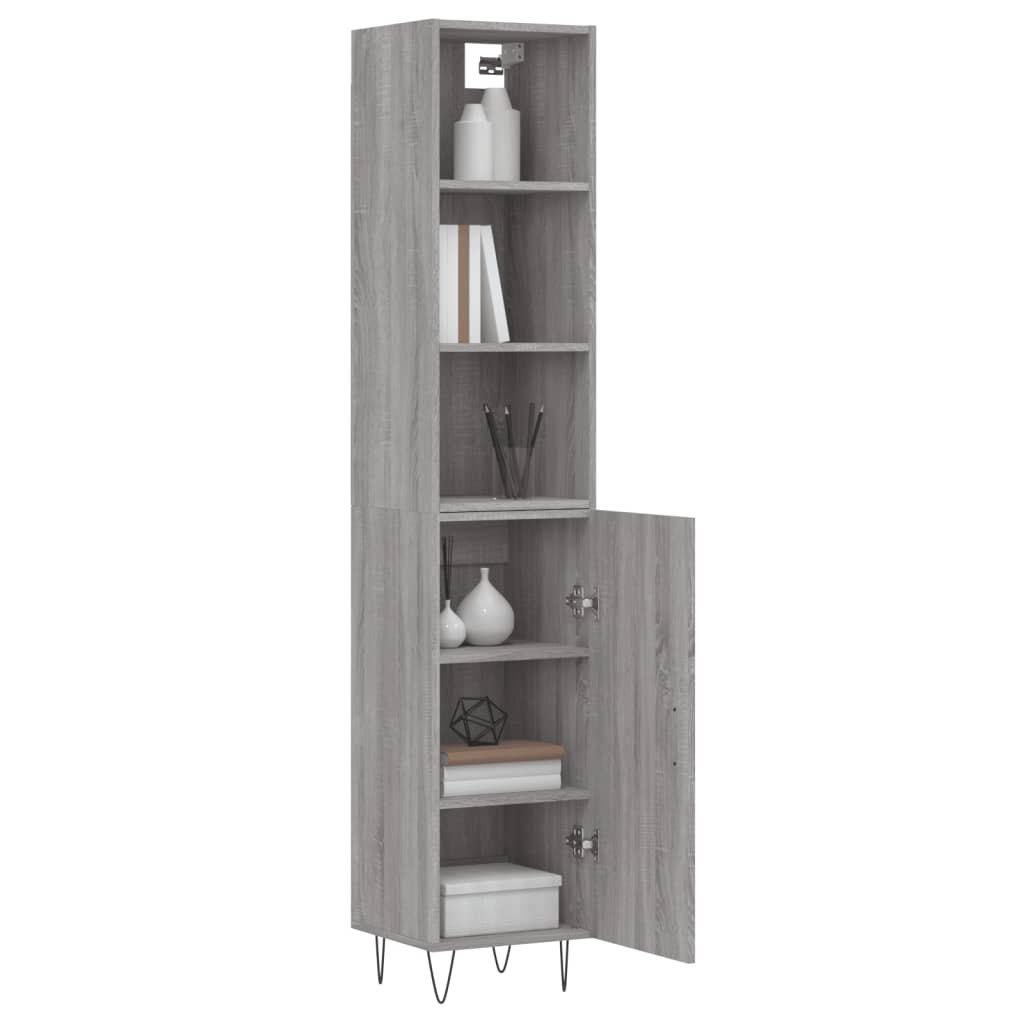 Image Buffet haut Sonoma gris 34,5x34x180 cm Bois d'ingénierie | Xios Store SNC vidaXL Xios Store SNC