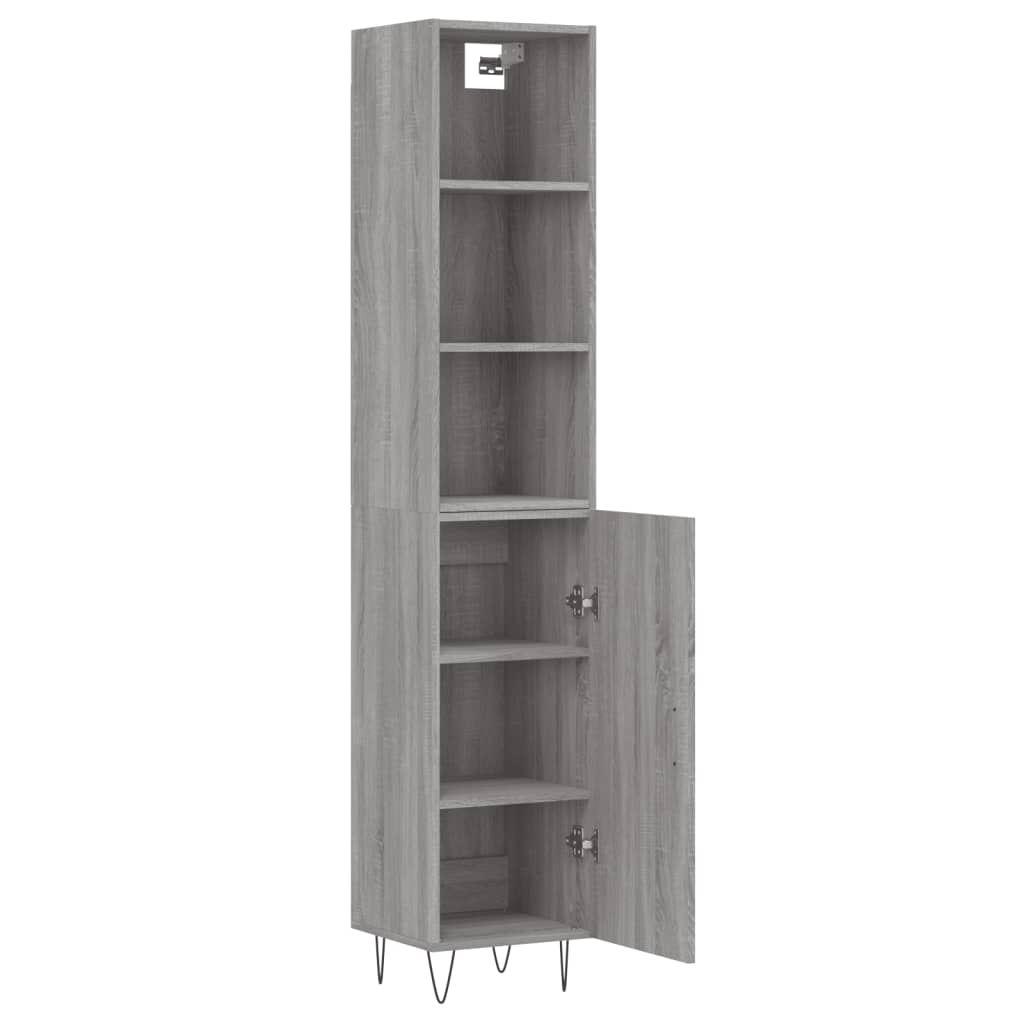 Image Buffet haut Sonoma gris 34,5x34x180 cm Bois d'ingénierie | Xios Store SNC vidaXL Xios Store SNC