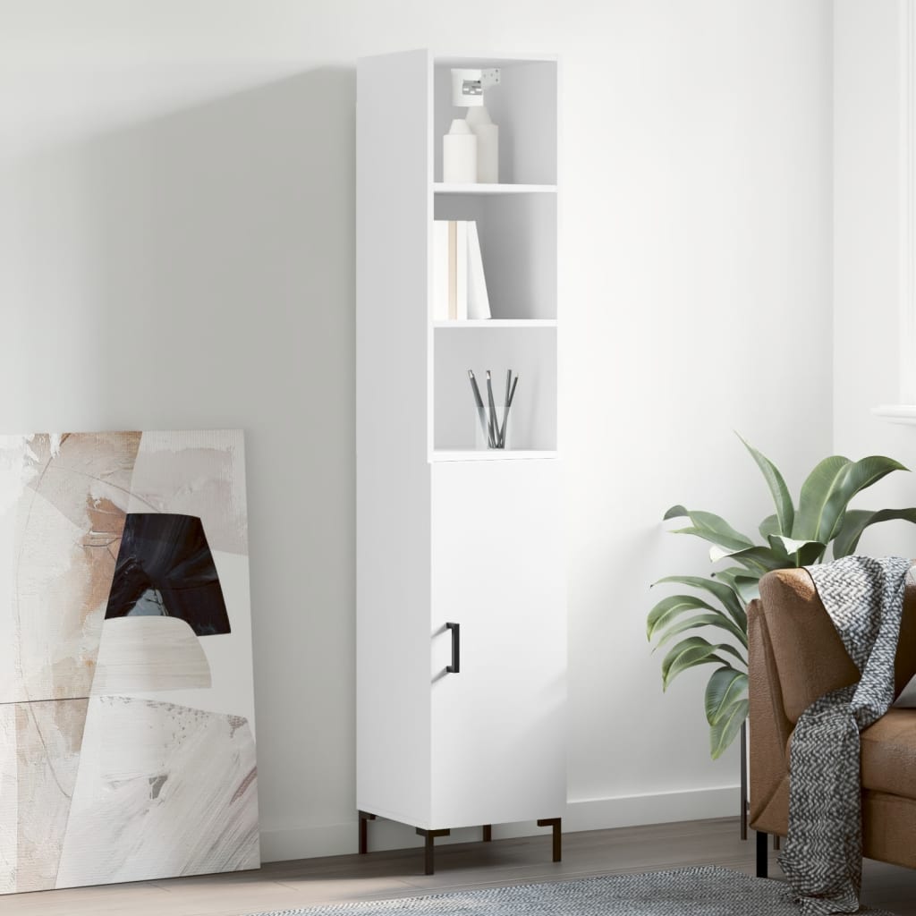 Image Buffet haut Blanc 34,5x34x180 cm Bois d'ingénierie | Xios Store SNC vidaXL Xios Store SNC