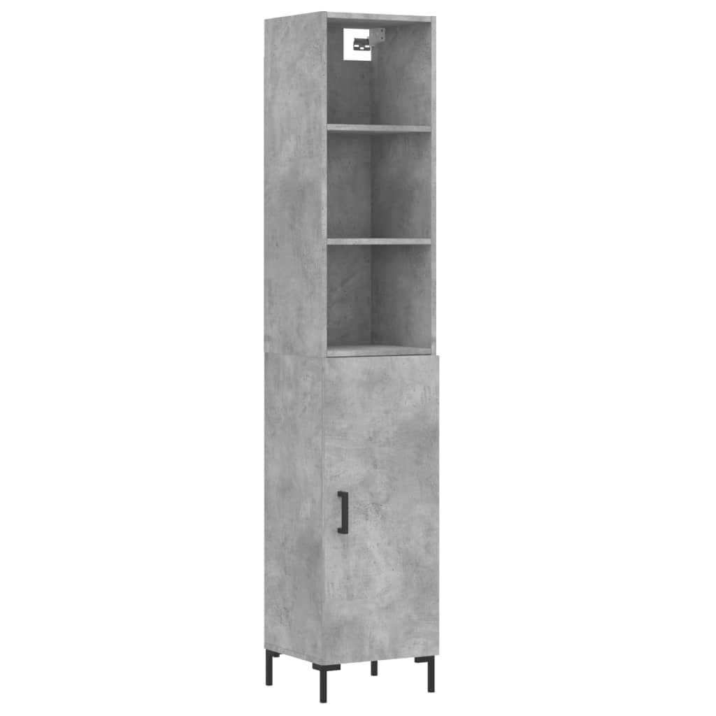 Image Buffet haut Gris béton 34,5x34x180 cm Bois d'ingénierie | Xios Store SNC vidaXL Xios Store SNC