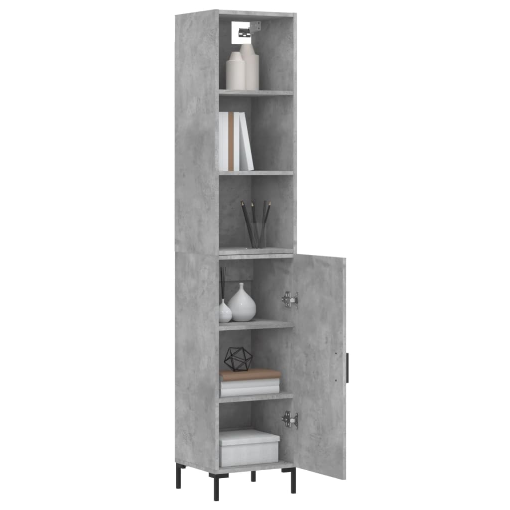 Image Buffet haut Gris béton 34,5x34x180 cm Bois d'ingénierie | Xios Store SNC vidaXL Xios Store SNC