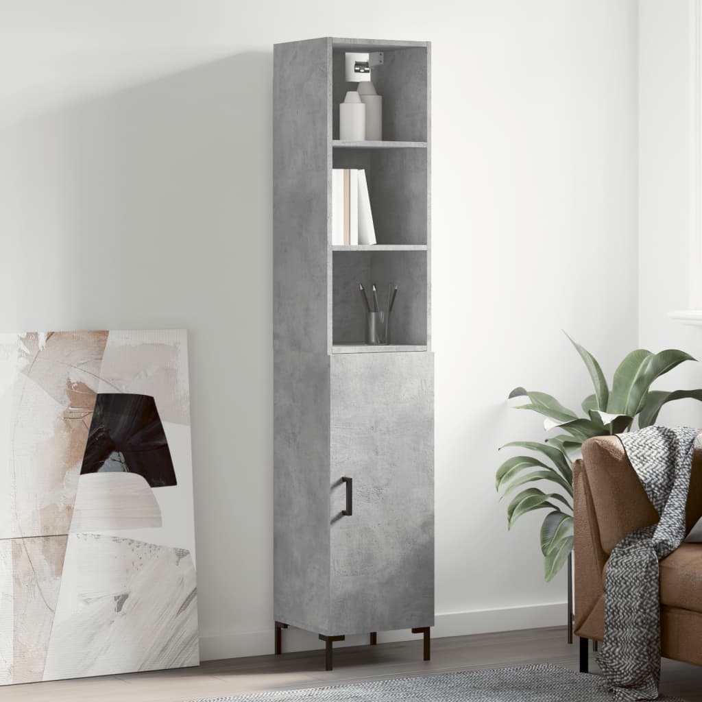 Image Buffet haut Gris béton 34,5x34x180 cm Bois d'ingénierie | Xios Store SNC vidaXL Xios Store SNC