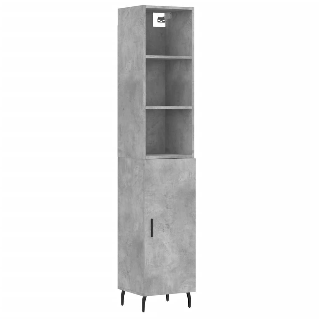 Image Buffet haut Gris béton 34,5x34x180 cm Bois d'ingénierie | Xios Store SNC vidaXL Xios Store SNC