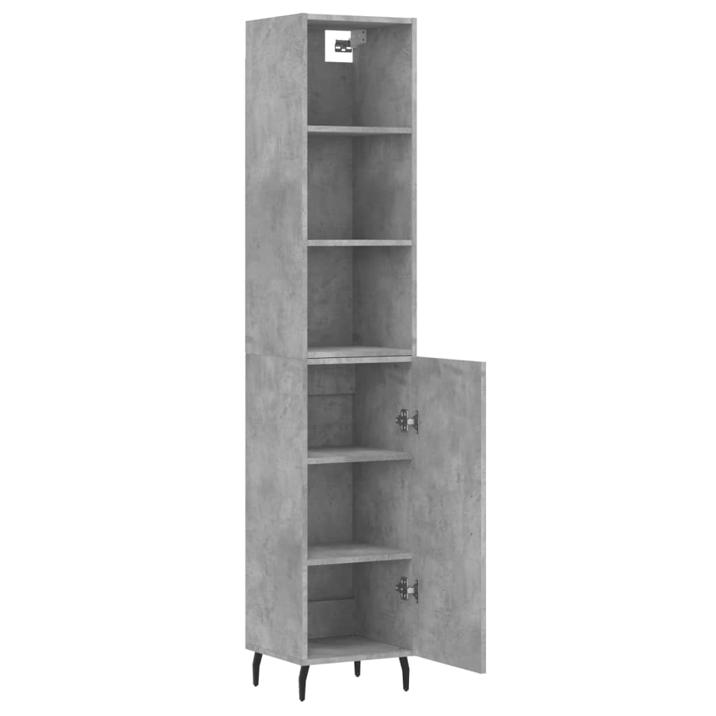 Image Buffet haut Gris béton 34,5x34x180 cm Bois d'ingénierie | Xios Store SNC vidaXL Xios Store SNC