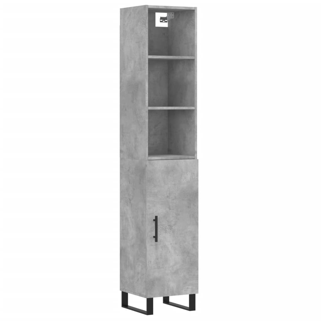 Image Buffet haut Gris béton 34,5x34x180 cm Bois d'ingénierie | Xios Store SNC vidaXL Xios Store SNC