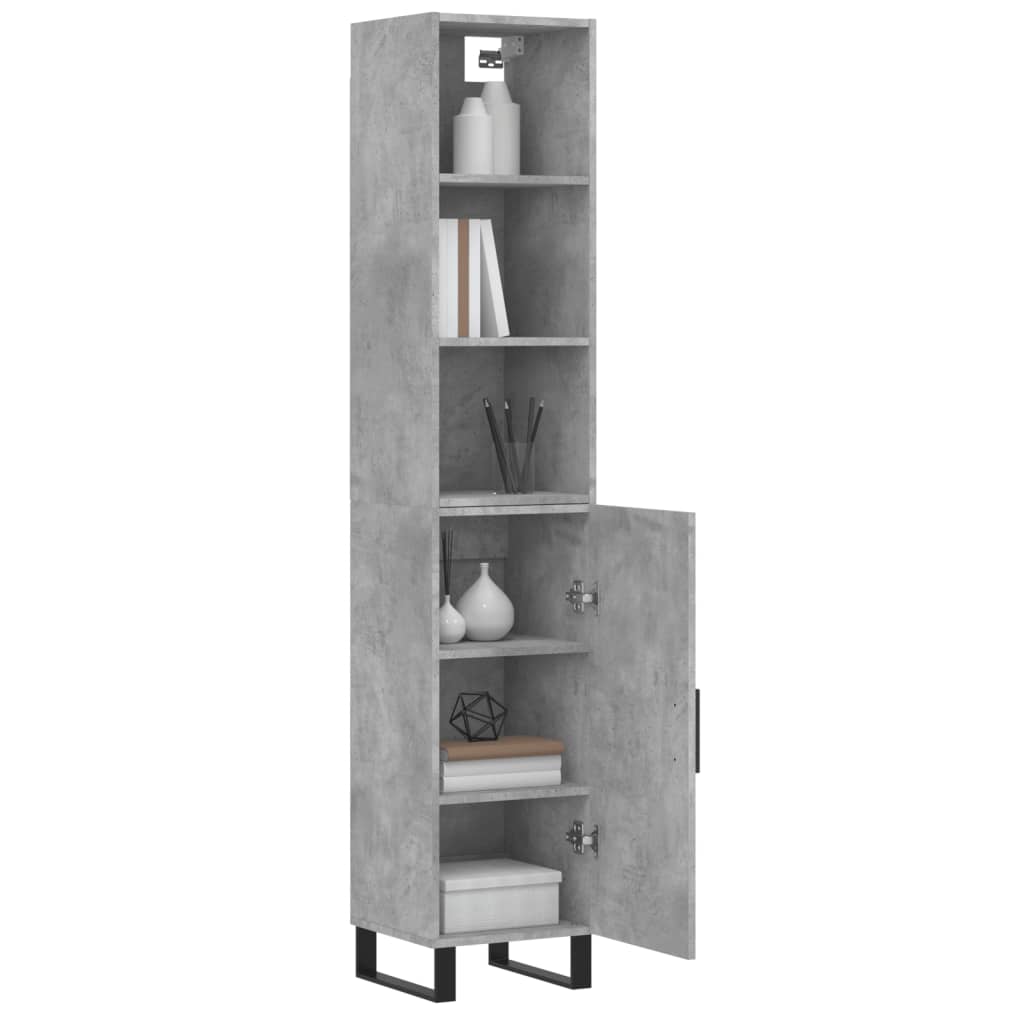 Image Buffet haut Gris béton 34,5x34x180 cm Bois d'ingénierie | Xios Store SNC vidaXL Xios Store SNC