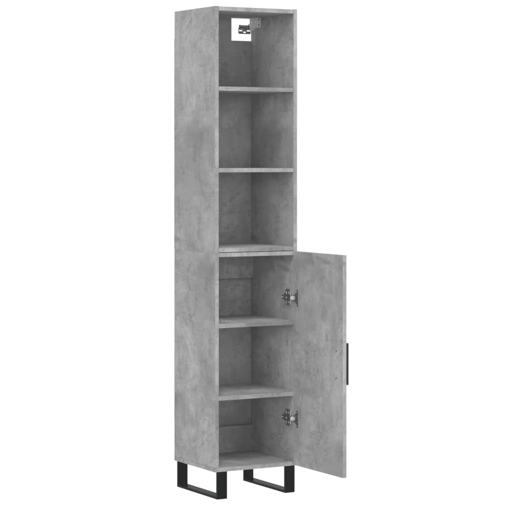 Image Buffet haut Gris béton 34,5x34x180 cm Bois d'ingénierie | Xios Store SNC vidaXL Xios Store SNC