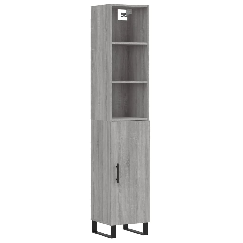 Image Buffet haut Sonoma gris 34,5x34x180 cm Bois d'ingénierie | Xios Store SNC vidaXL Xios Store SNC