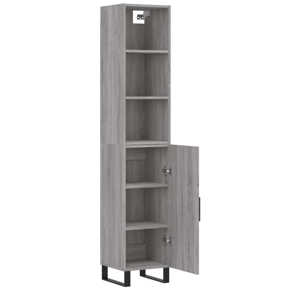 Image Buffet haut Sonoma gris 34,5x34x180 cm Bois d'ingénierie | Xios Store SNC vidaXL Xios Store SNC